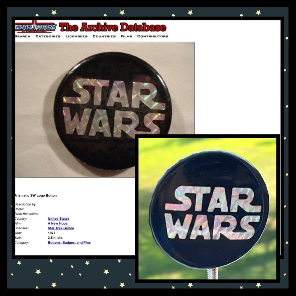 Vintage 1977 STAR WARS Prismatic Pin Star Wars Logo Button Preowned HTF - Picture 15 of 16